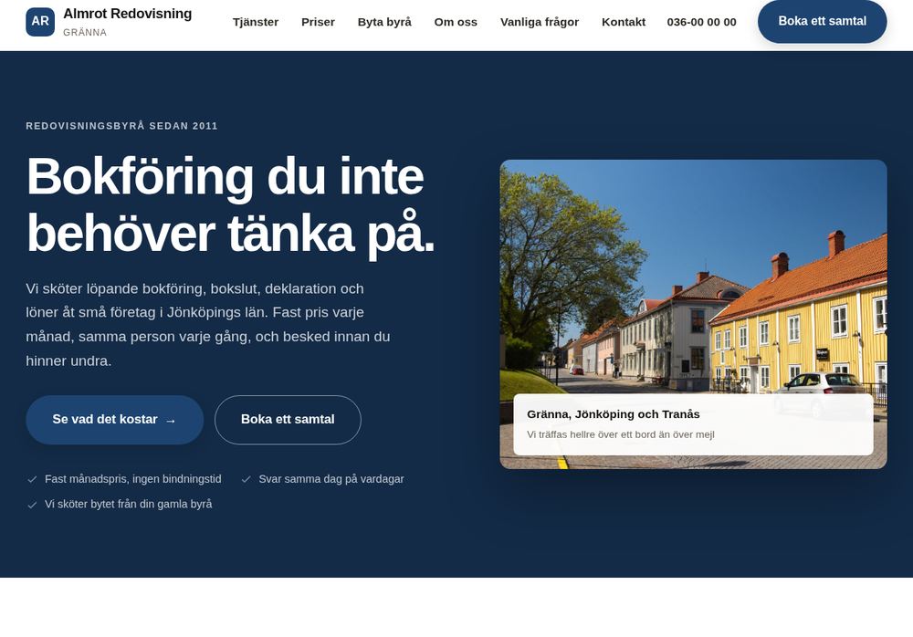 Demosidan för Redovisning och ekonomi